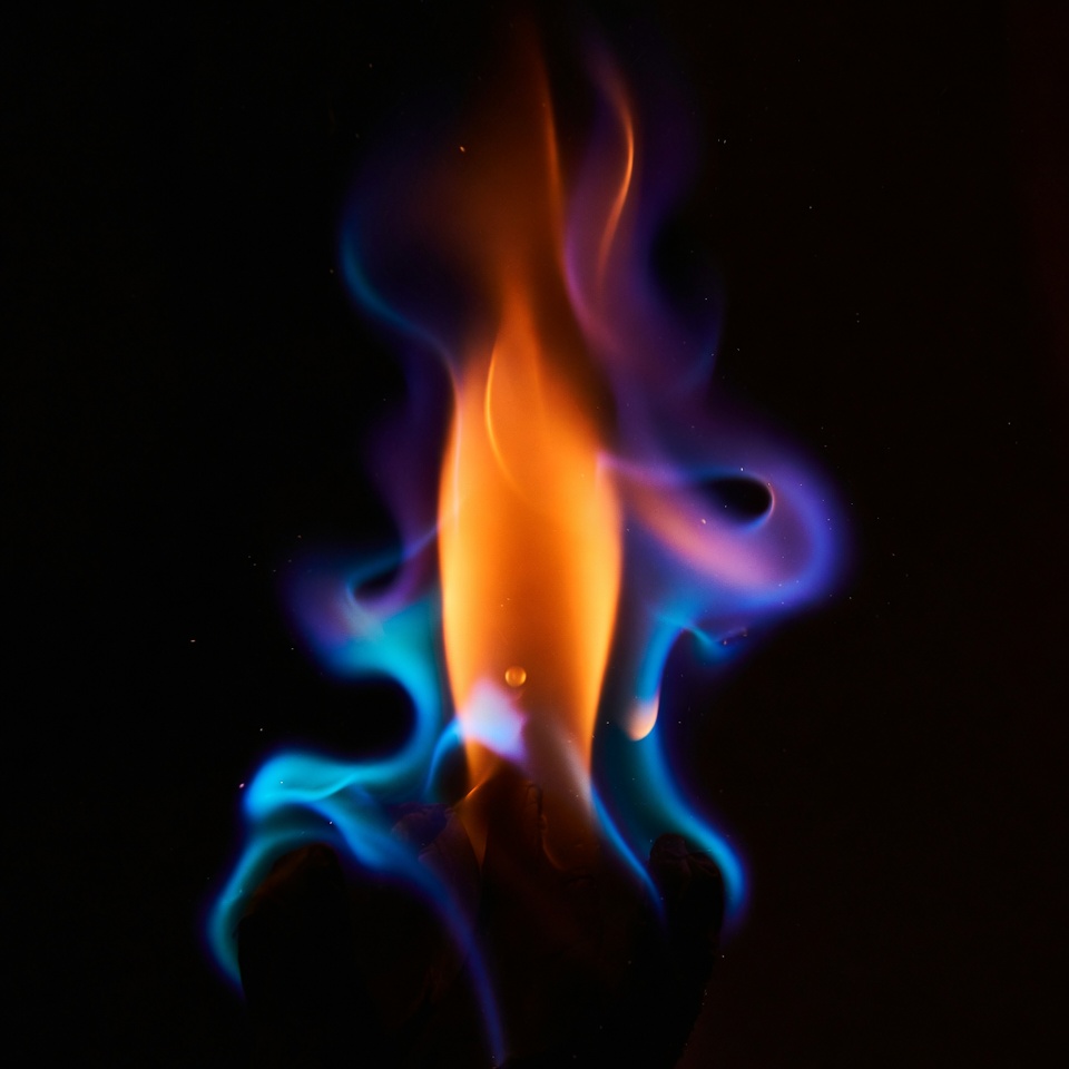 Vibrant Blue Orange Flame Vibrant Blue Orange Flame