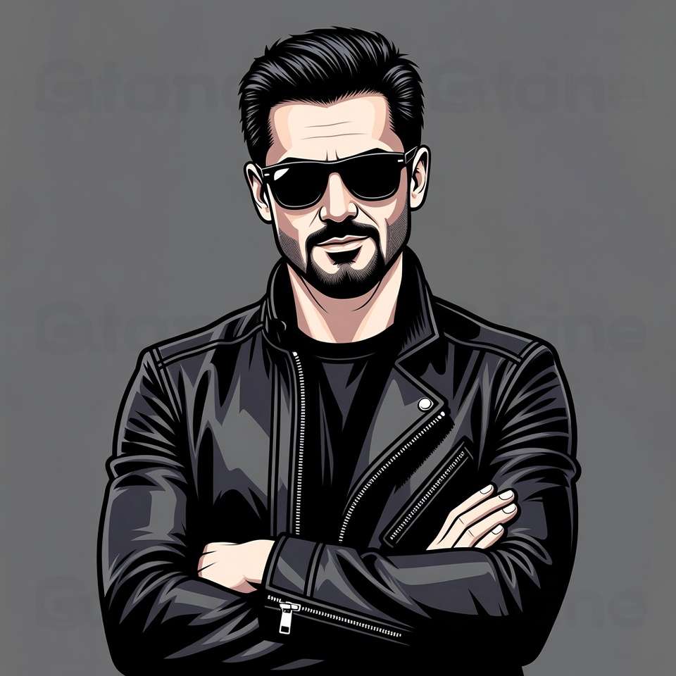 Man in sunglasses with arms crossed Man in sunglasses with arms crossed