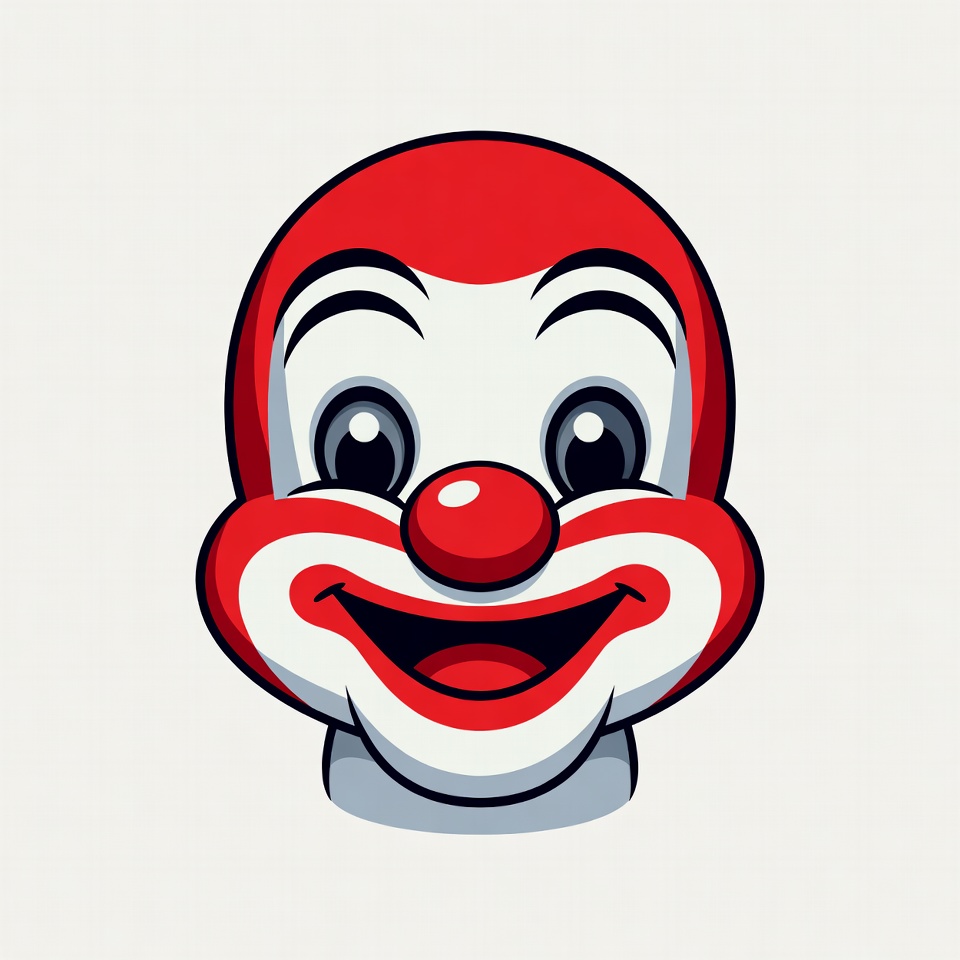 Smiling Cartoon Clown Face Smiling Cartoon Clown Face