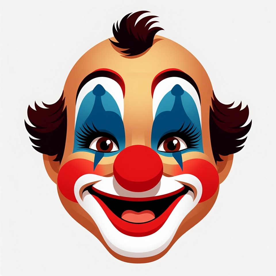 Cartoon Clown Smiling Face Cartoon Clown Smiling Face