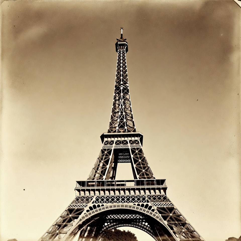 Eiffel Tower sepia photograph Eiffel Tower sepia photograph
