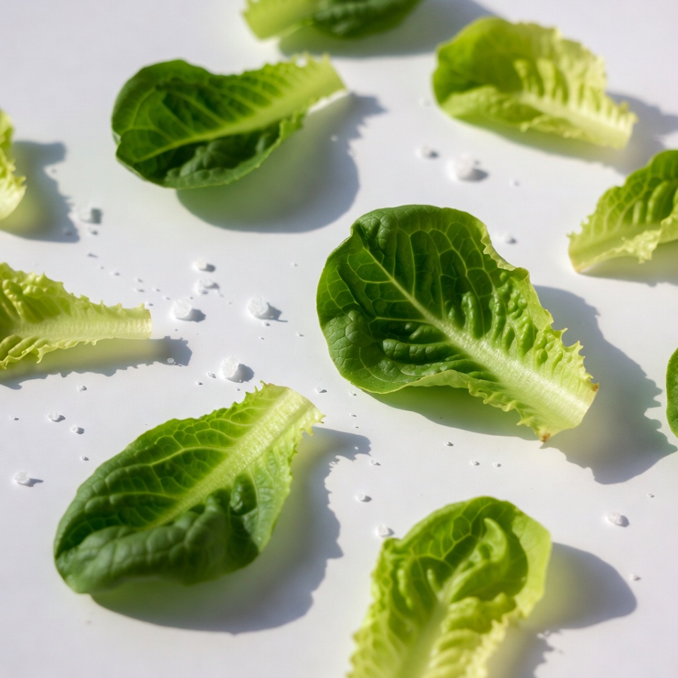 Fresh Lettuce Leaves with Water Droplets Fresh Lettuce Leaves with Water Droplets