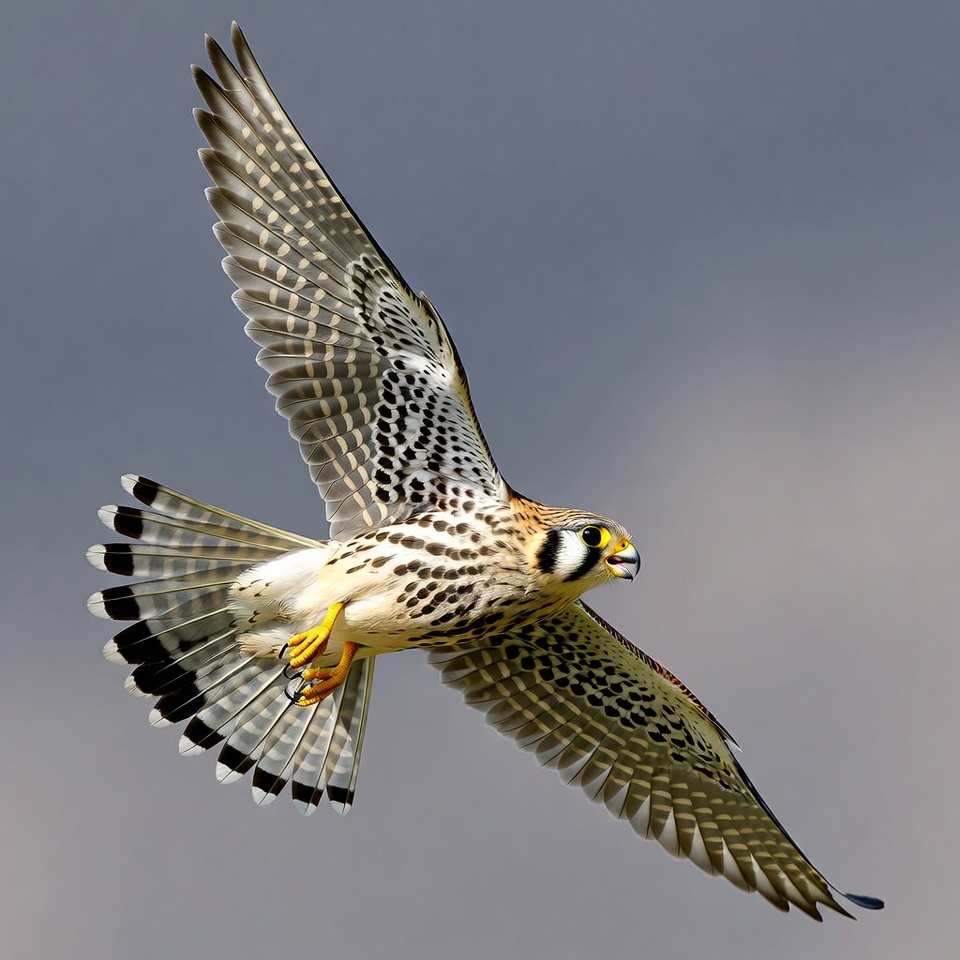 American Kestrel Flying with Wings Spread American Kestrel Flying with Wings Spread