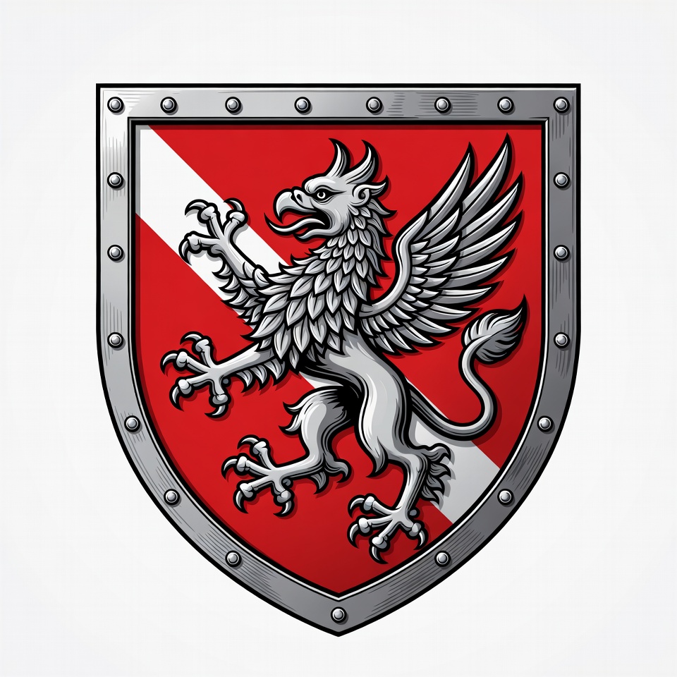 Gryphon on Red Shield Gryphon on Red Shield