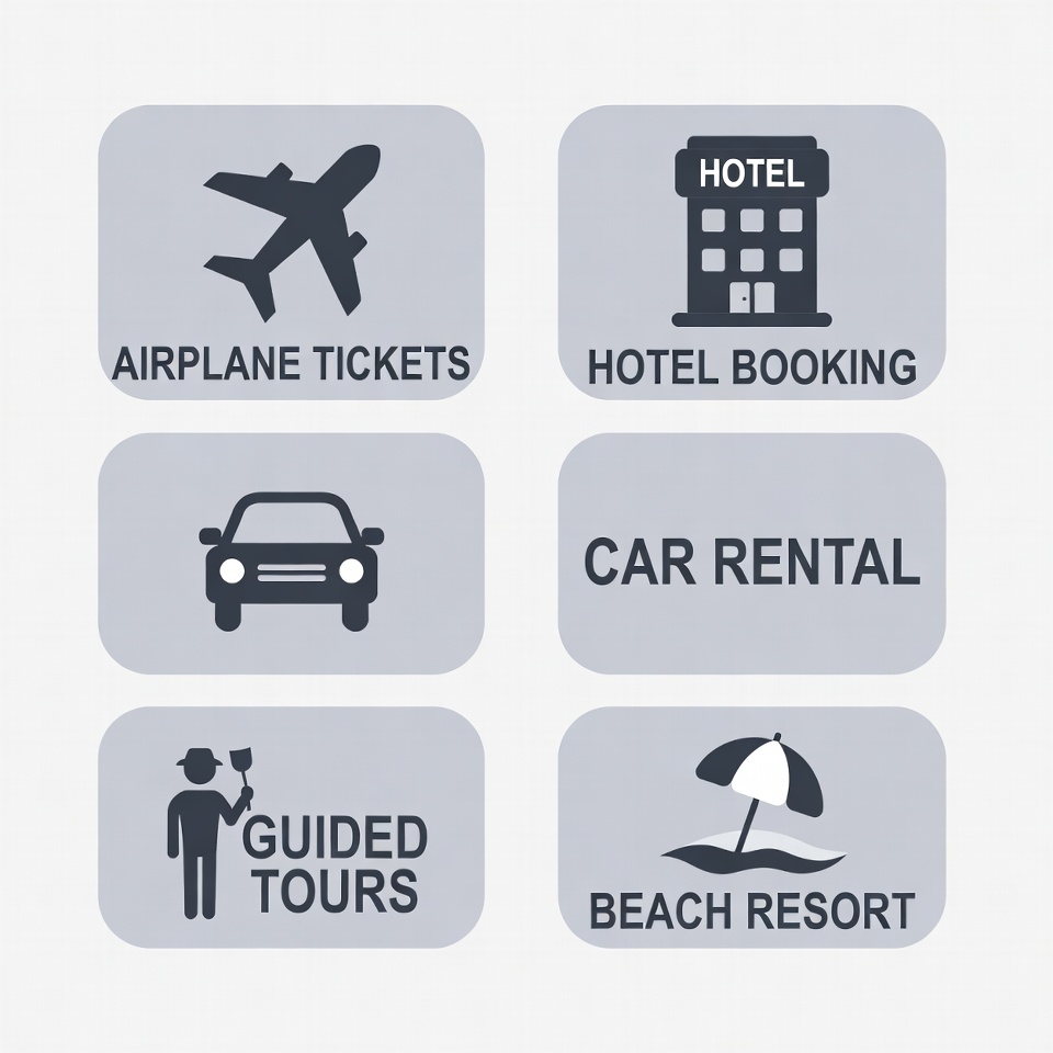 Travel Services Icons Set Travel Services Icons Set