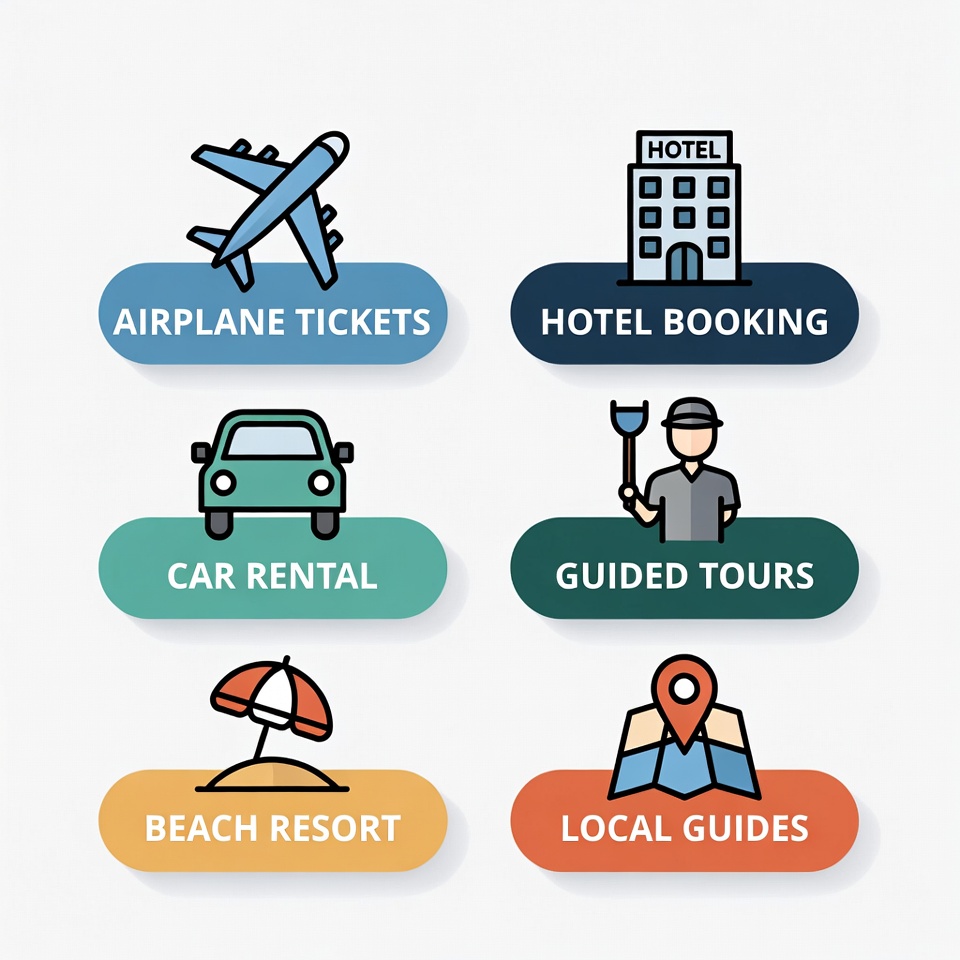Travel Services Icons Set Travel Services Icons Set