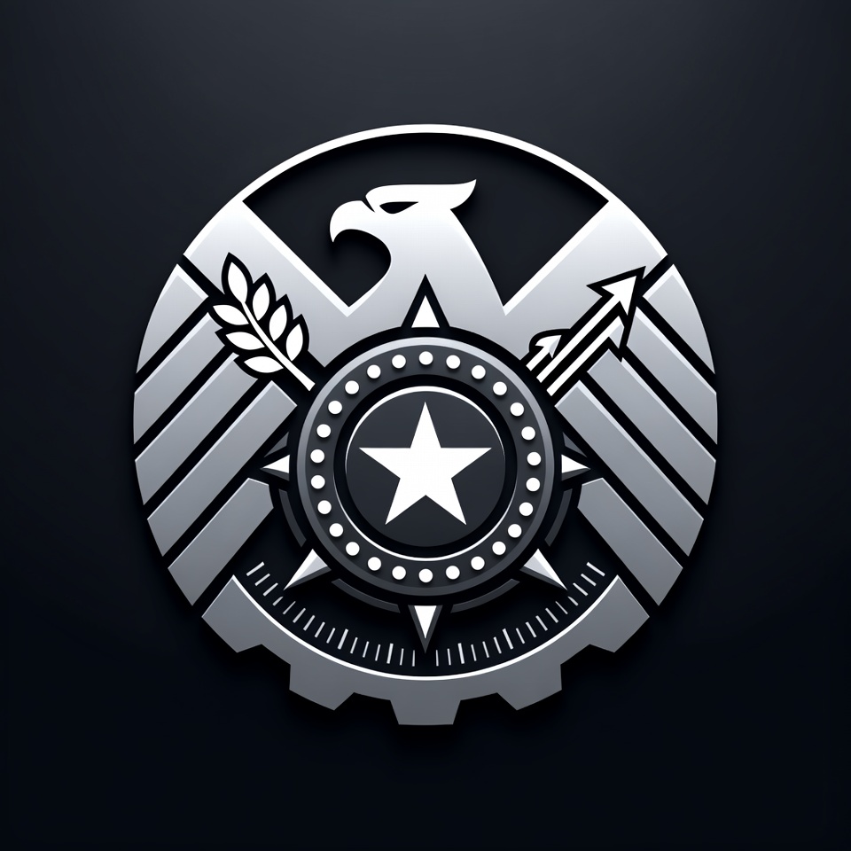 Silver Eagle Shield Emblem with Gear Silver Eagle Shield Emblem with Gear