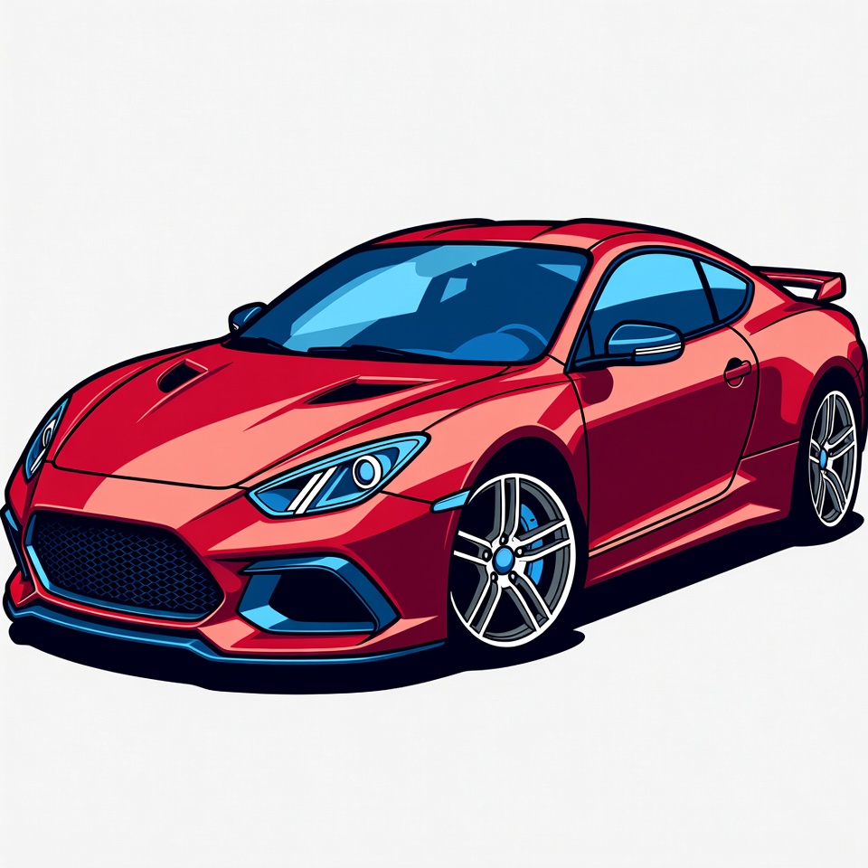 Red Sports Car Illustration Red Sports Car Illustration