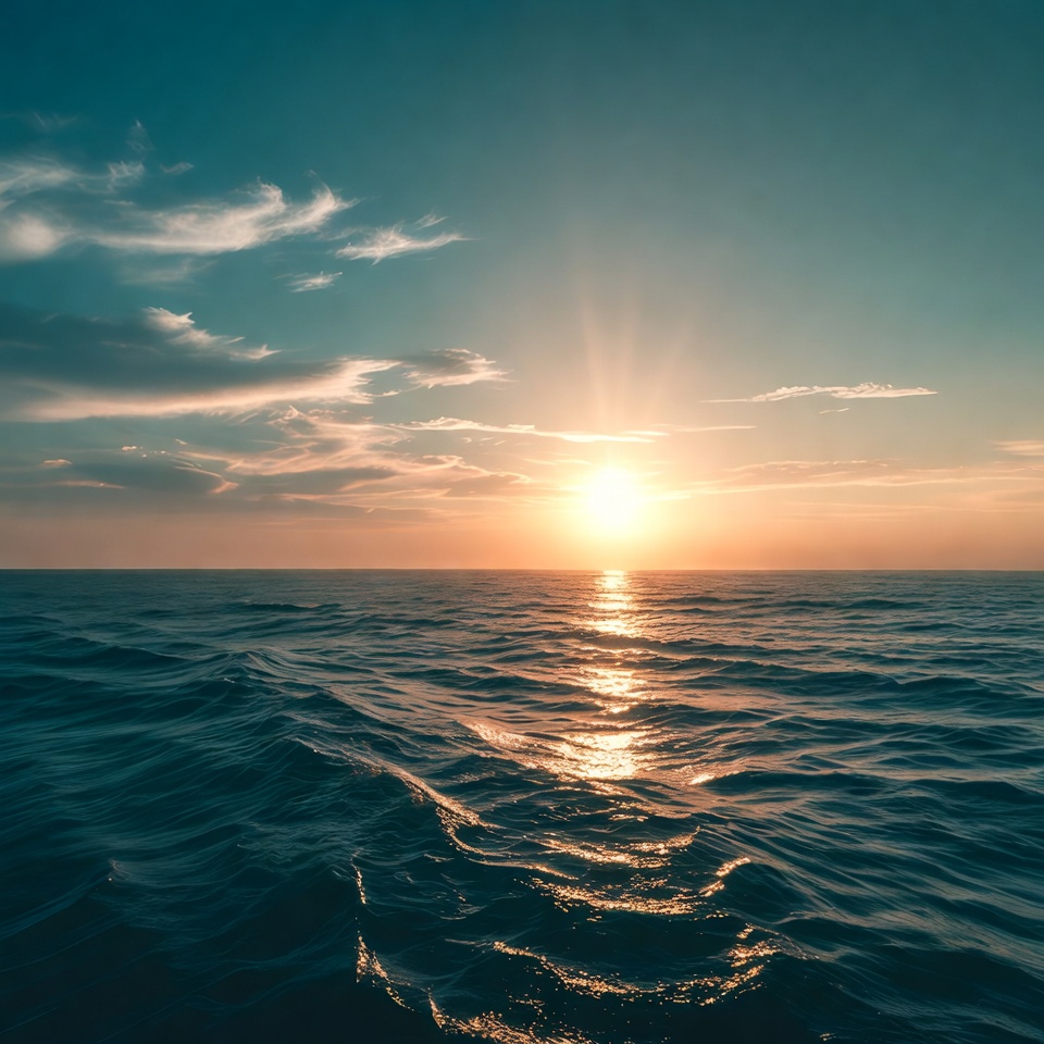 Sunset over ocean waves Sunset over ocean waves