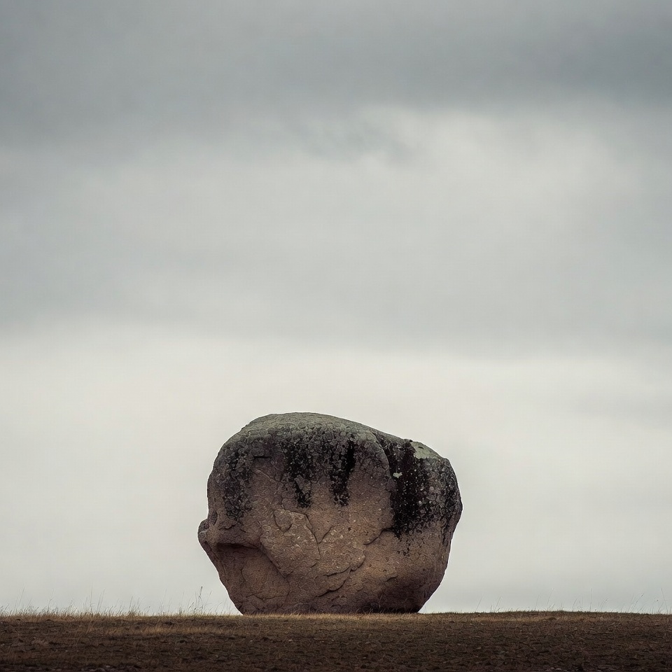 Large Boulder on Grassy Field Large Boulder on Grassy Field