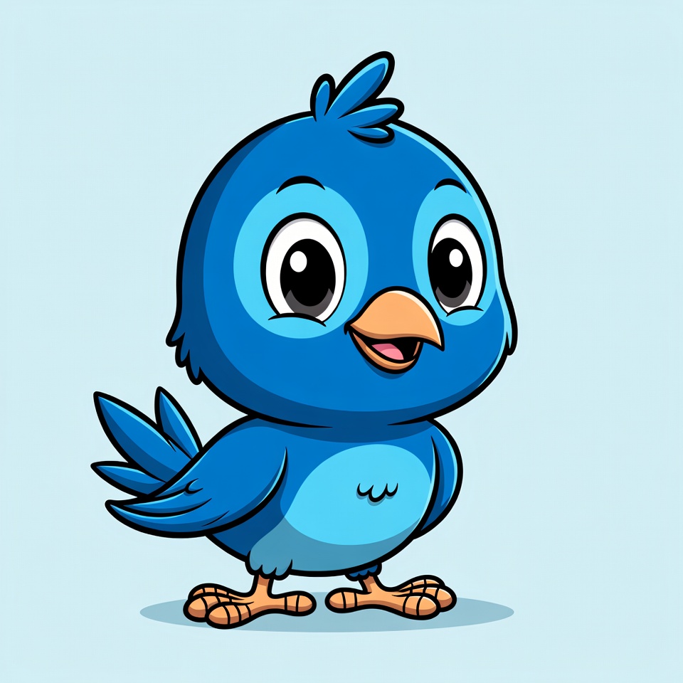 Cute blue cartoon bird Cute blue cartoon bird