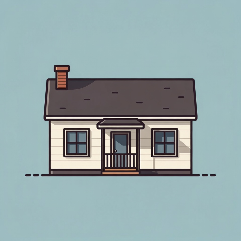 White house with porch illustration White house with porch illustration