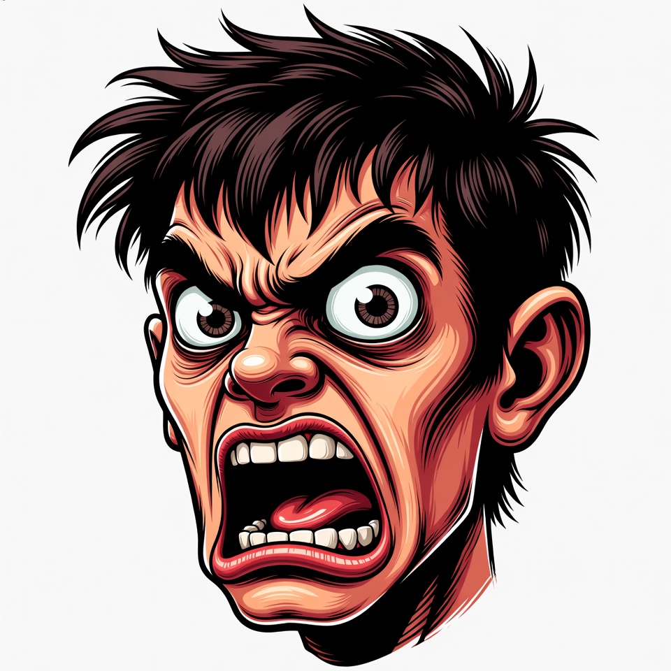 Angry cartoon man screaming Angry cartoon man screaming