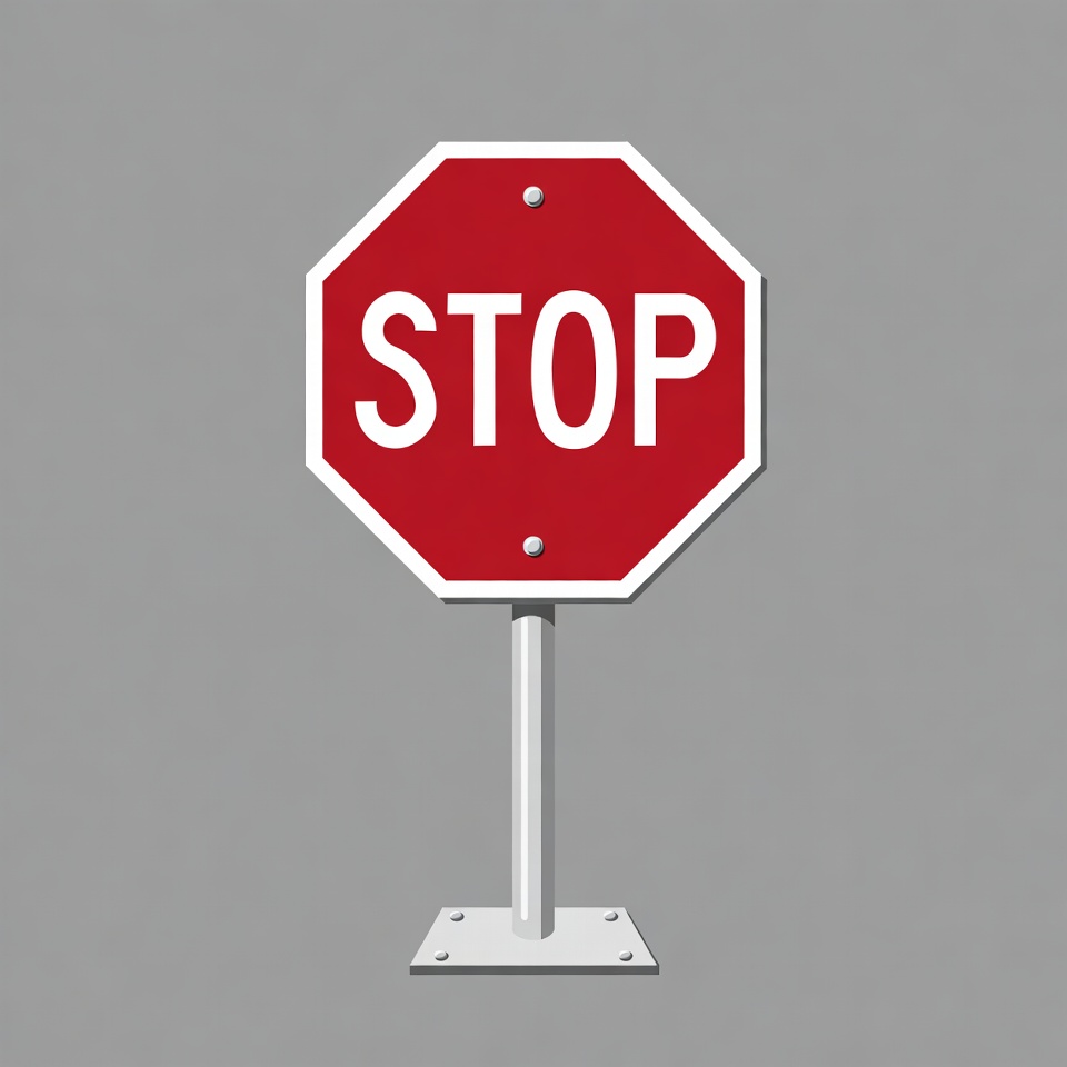 Red stop sign on pole Red stop sign on pole