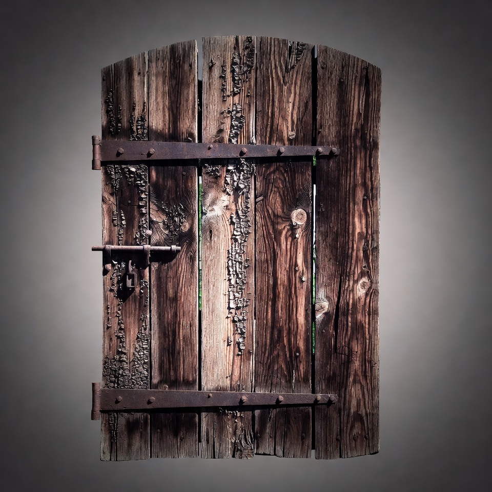 Old wooden arched door Old wooden arched door