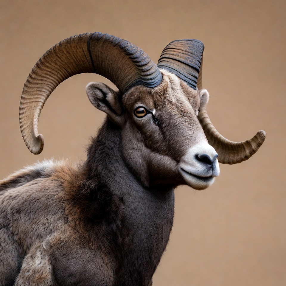 Bighorn Sheep with Large Curved Horns Bighorn Sheep with Large Curved Horns