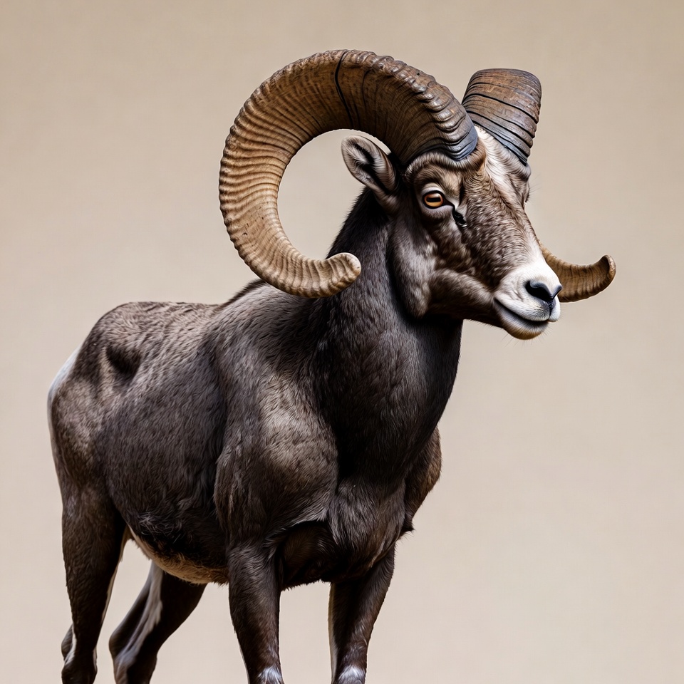 Bighorn Sheep with Large Curved Horns Bighorn Sheep with Large Curved Horns