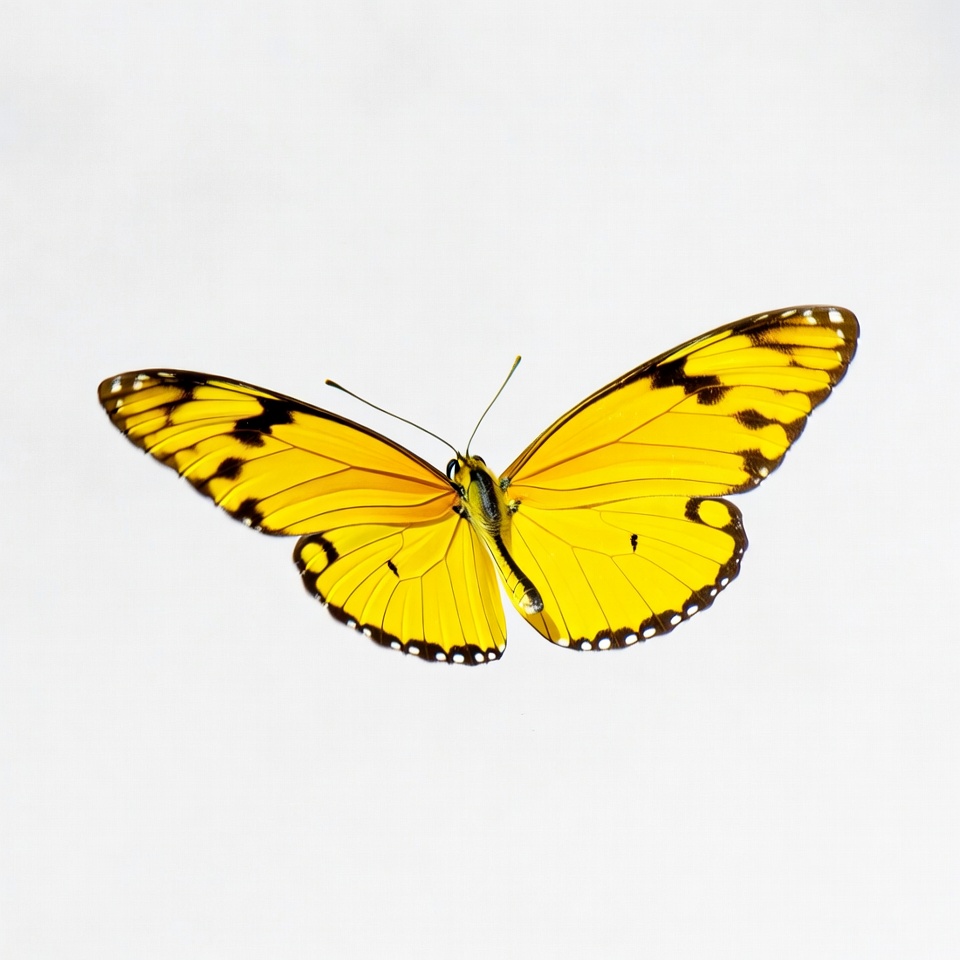 Yellow Butterfly on White Background Yellow Butterfly on White Background