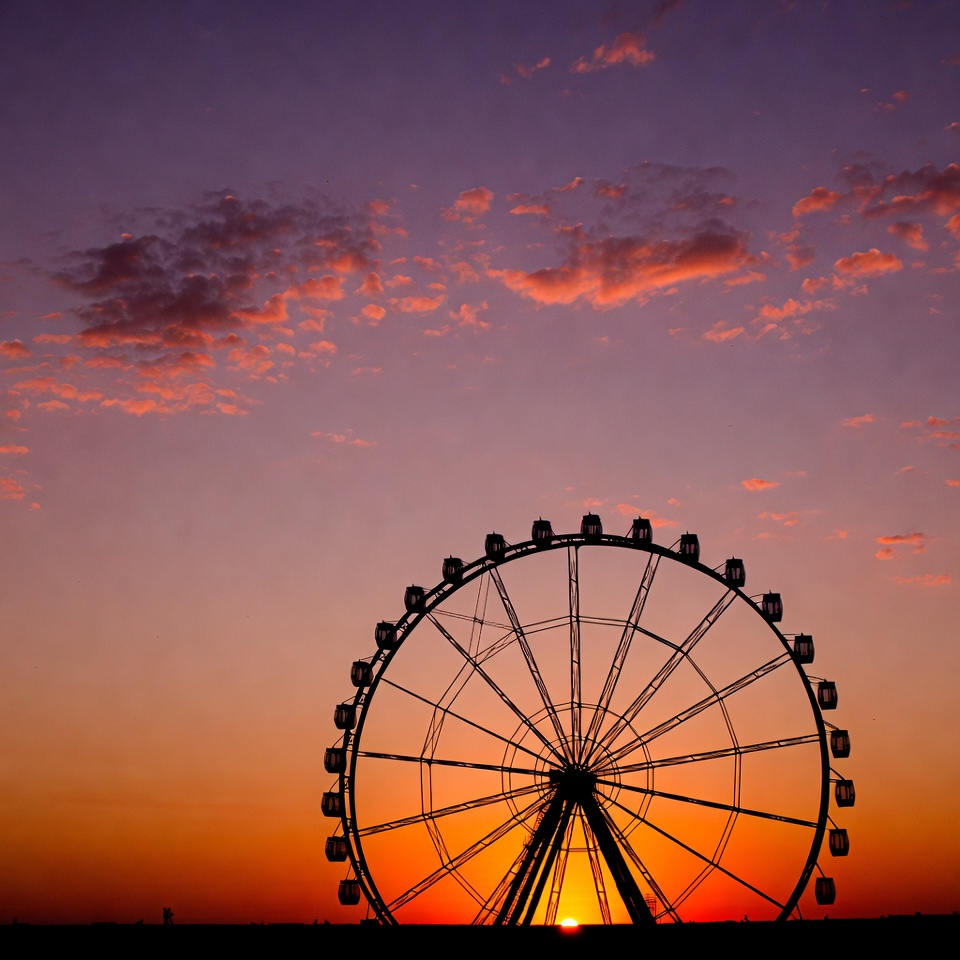 Ferris Wheel Silhouette at Sunset Ferris Wheel Silhouette at Sunset