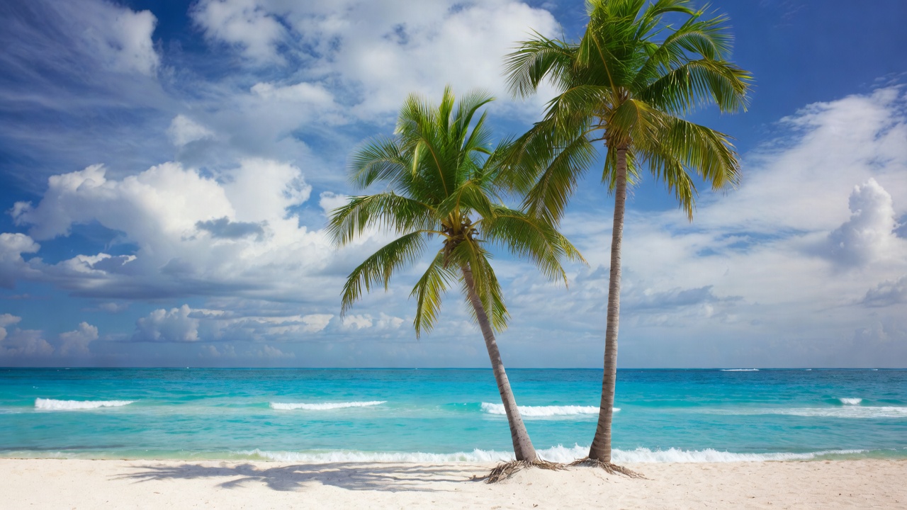 Palm Trees on Tropical Beach Palm Trees on Tropical Beach