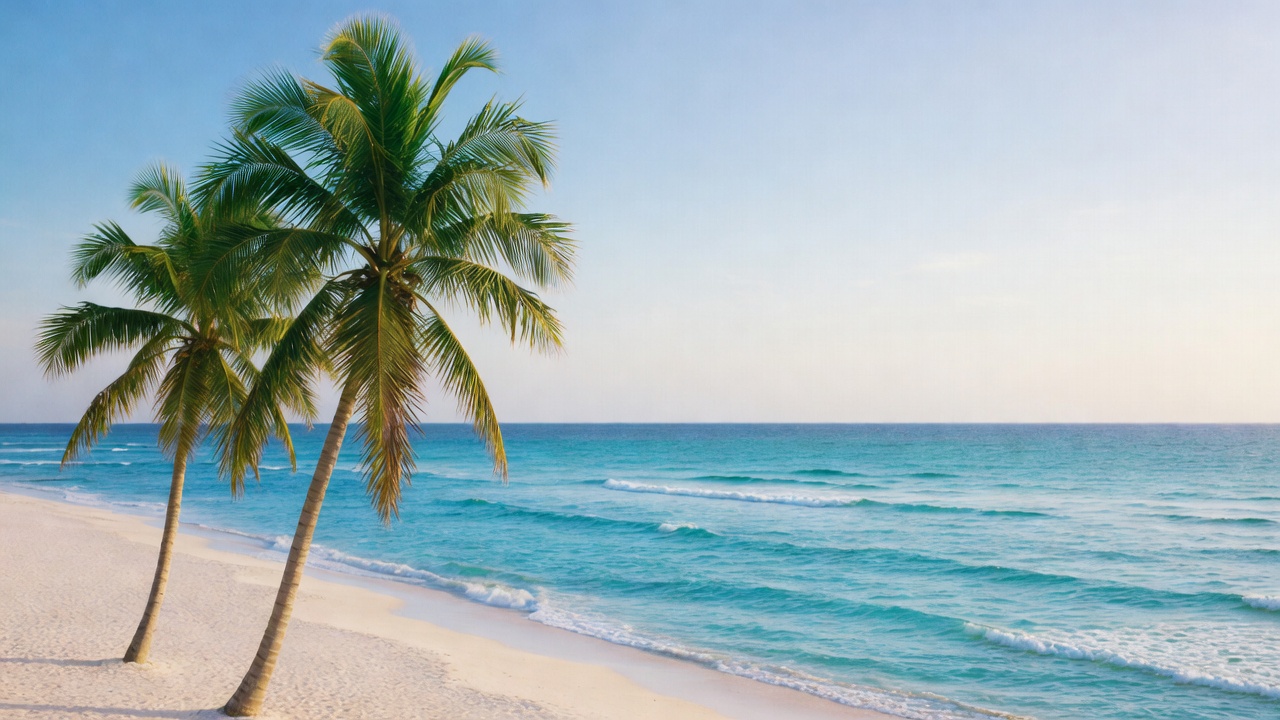 Palm Trees on Tropical Beach Palm Trees on Tropical Beach