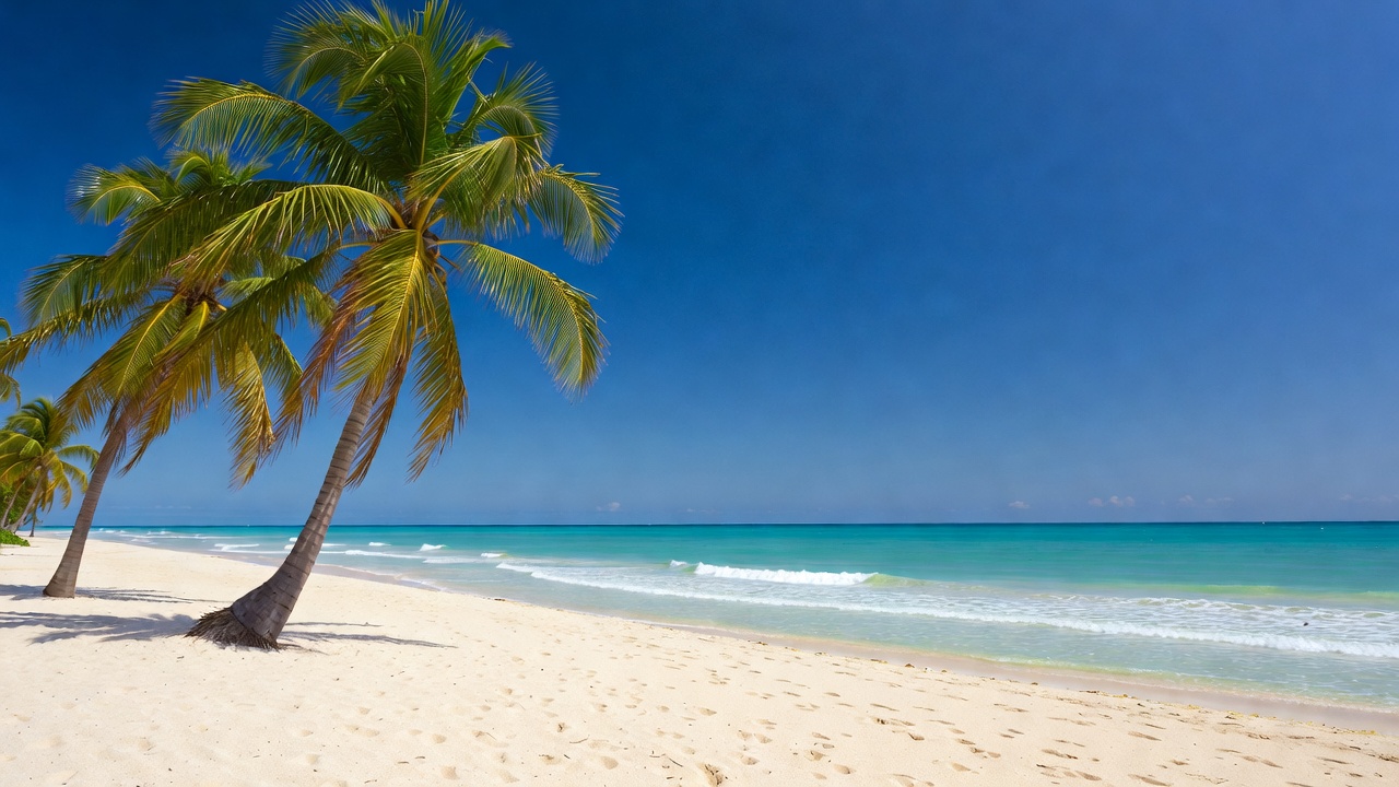 Palm Trees on Tropical Beach Palm Trees on Tropical Beach