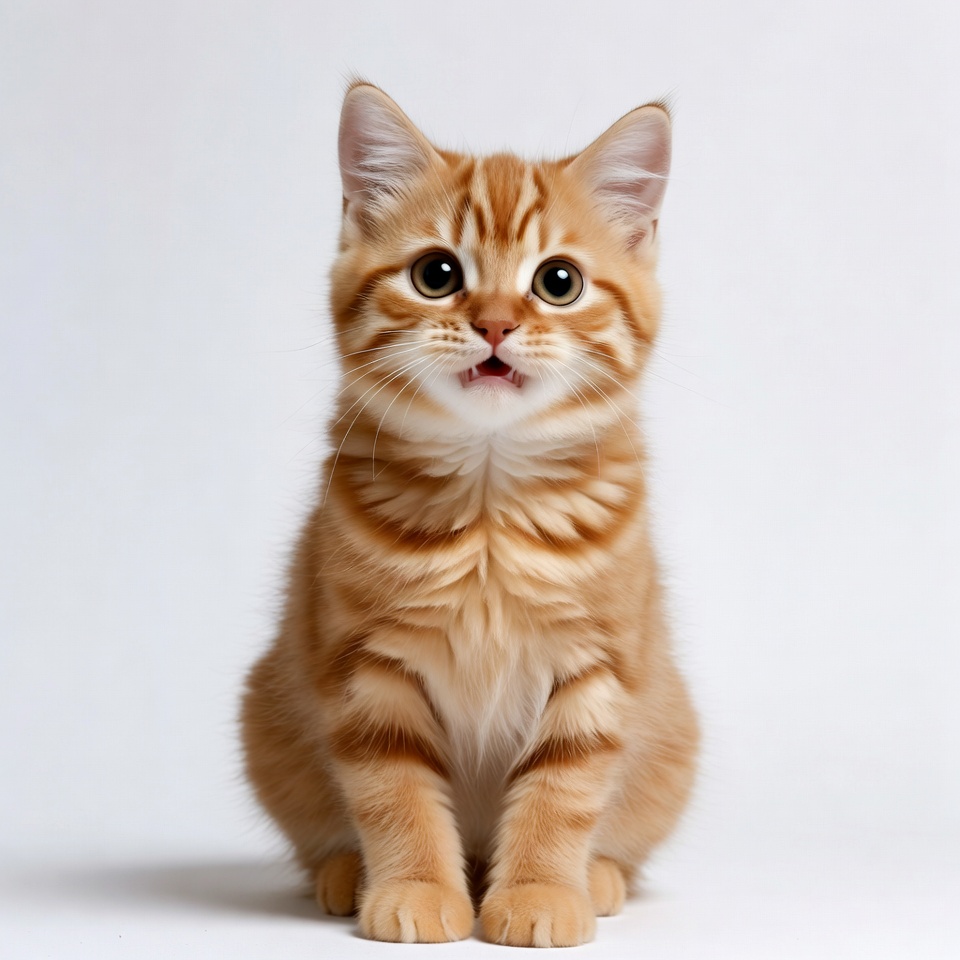 Cute orange tabby kitten sitting Cute orange tabby kitten sitting