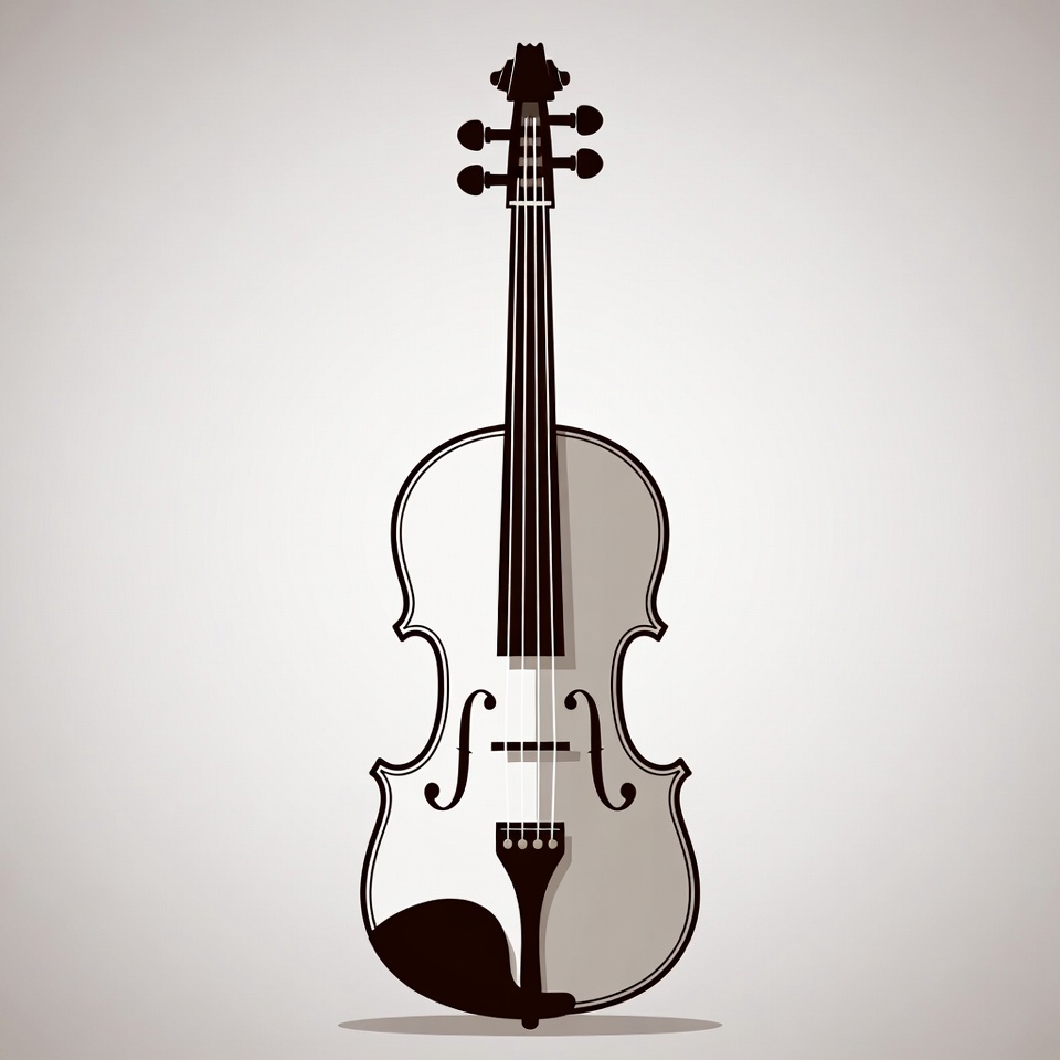 Violin illustration on gray background Violin illustration on gray background