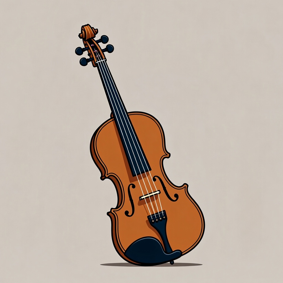 Illustrated Violin on Isolated Background Illustrated Violin on Isolated Background