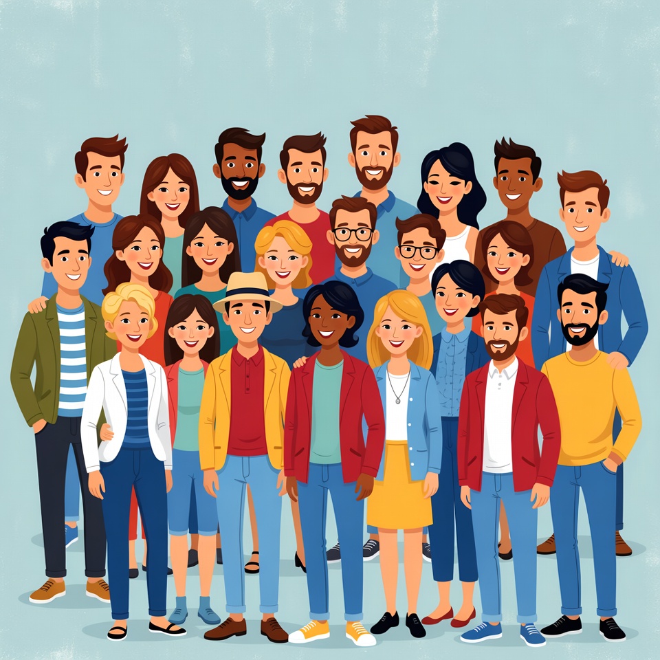 Diverse group of people standing together Diverse group of people standing together