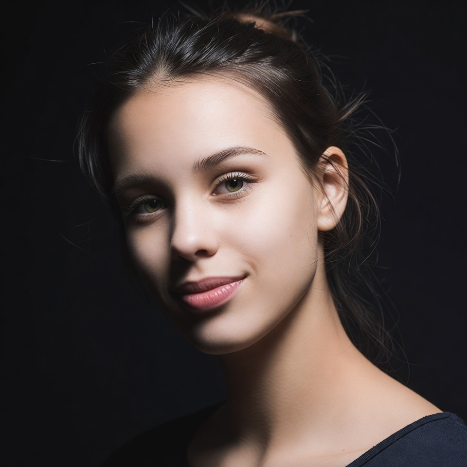 Young woman with bun hairstyle Young woman with bun hairstyle
