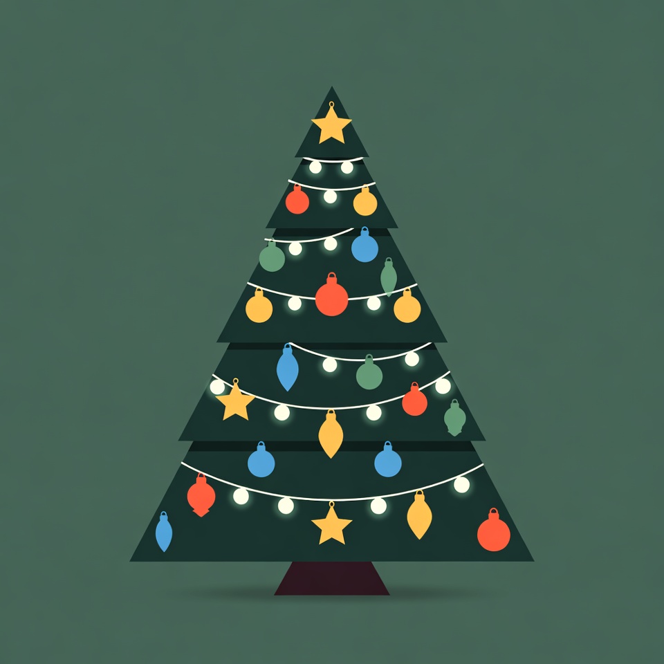 Colorful Christmas Tree Illustration Colorful Christmas Tree Illustration