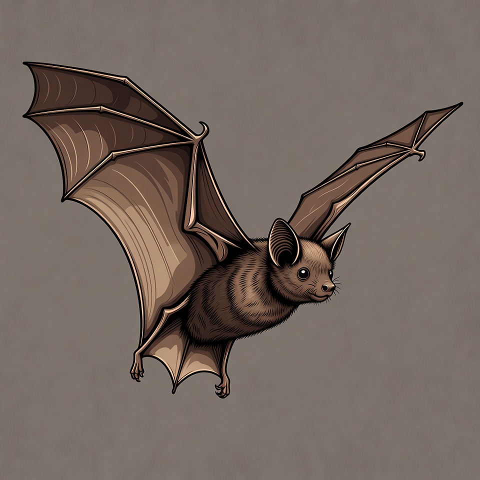 Flying bat illustration Flying bat illustration