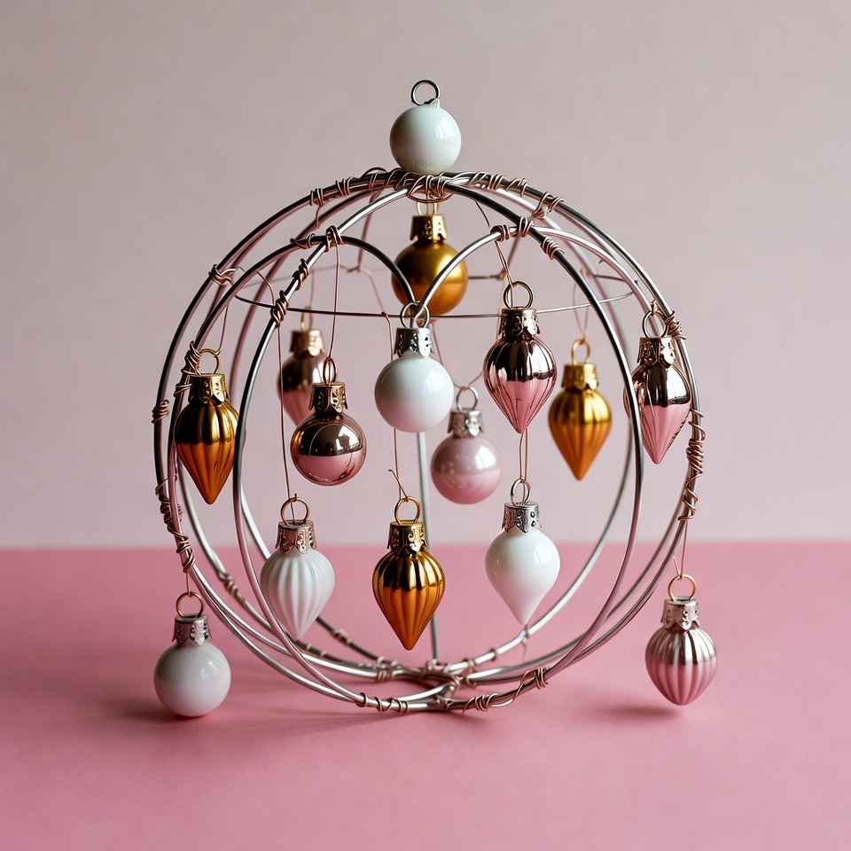 Wire Frame Ornament Display with Baubles Wire Frame Ornament Display with Baubles