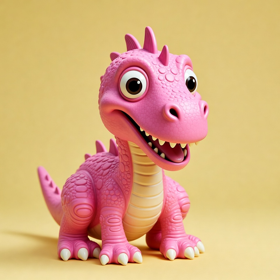 Cute Pink Baby Dragon Illustration Cute Pink Baby Dragon Illustration