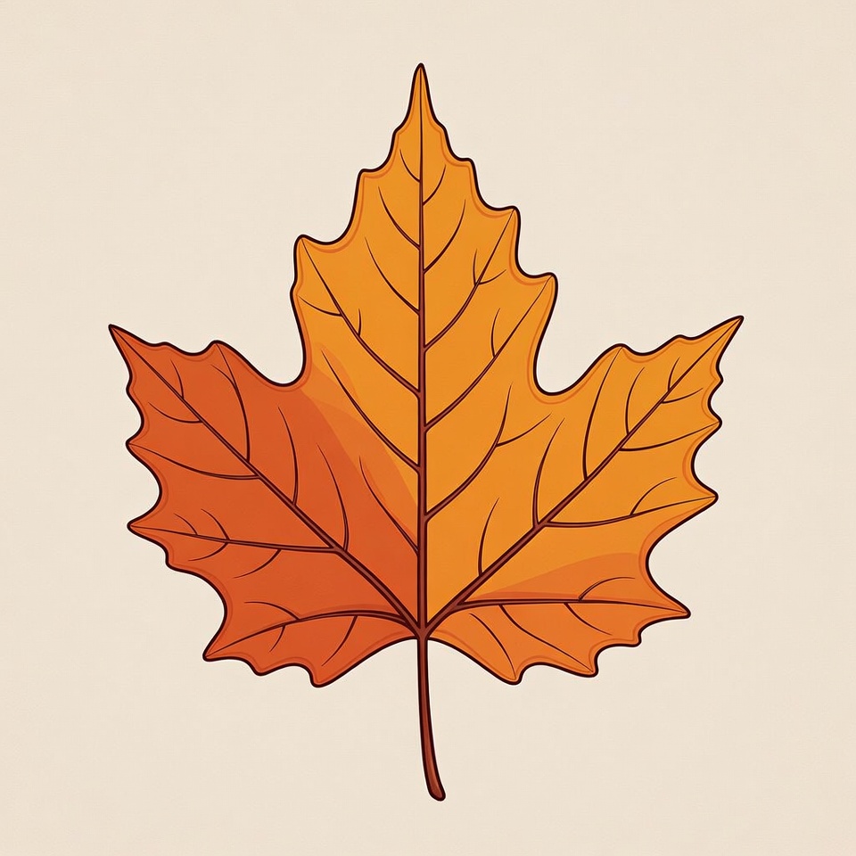 Orange Maple Leaf Illustration Orange Maple Leaf Illustration