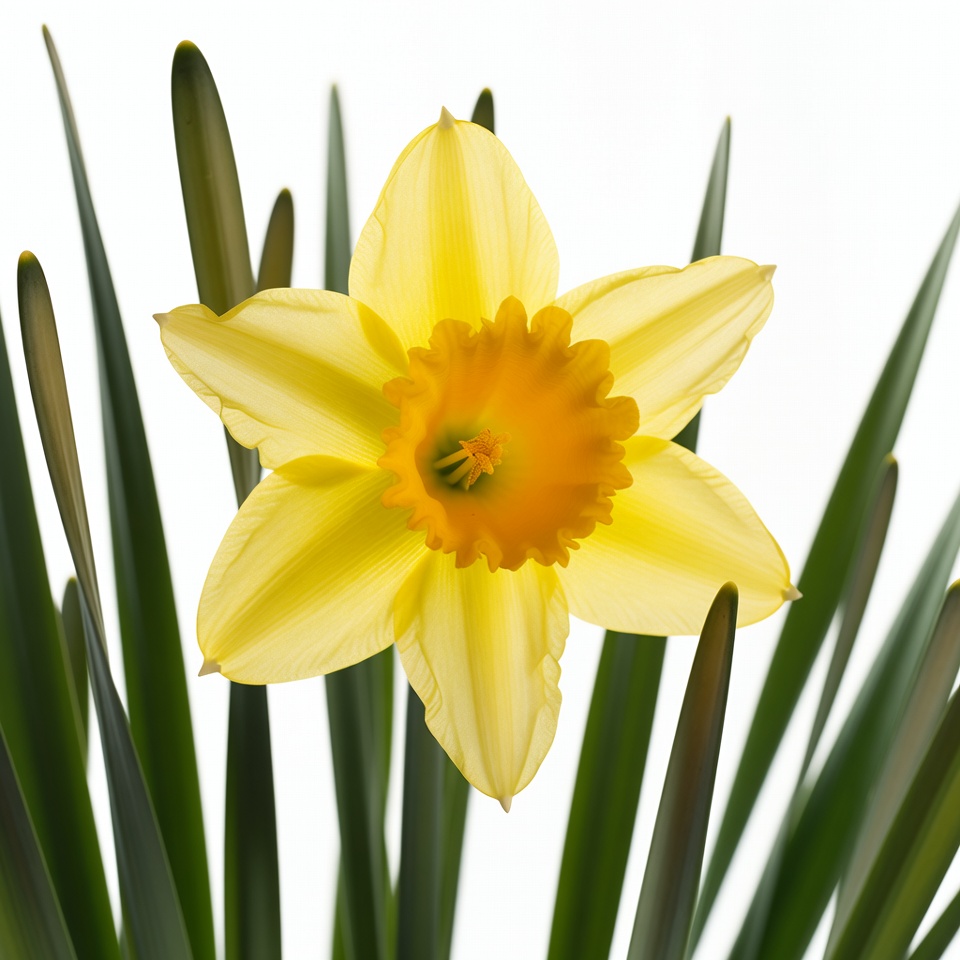 Yellow Daffodil Flower with Green Stems Yellow Daffodil Flower with Green Stems