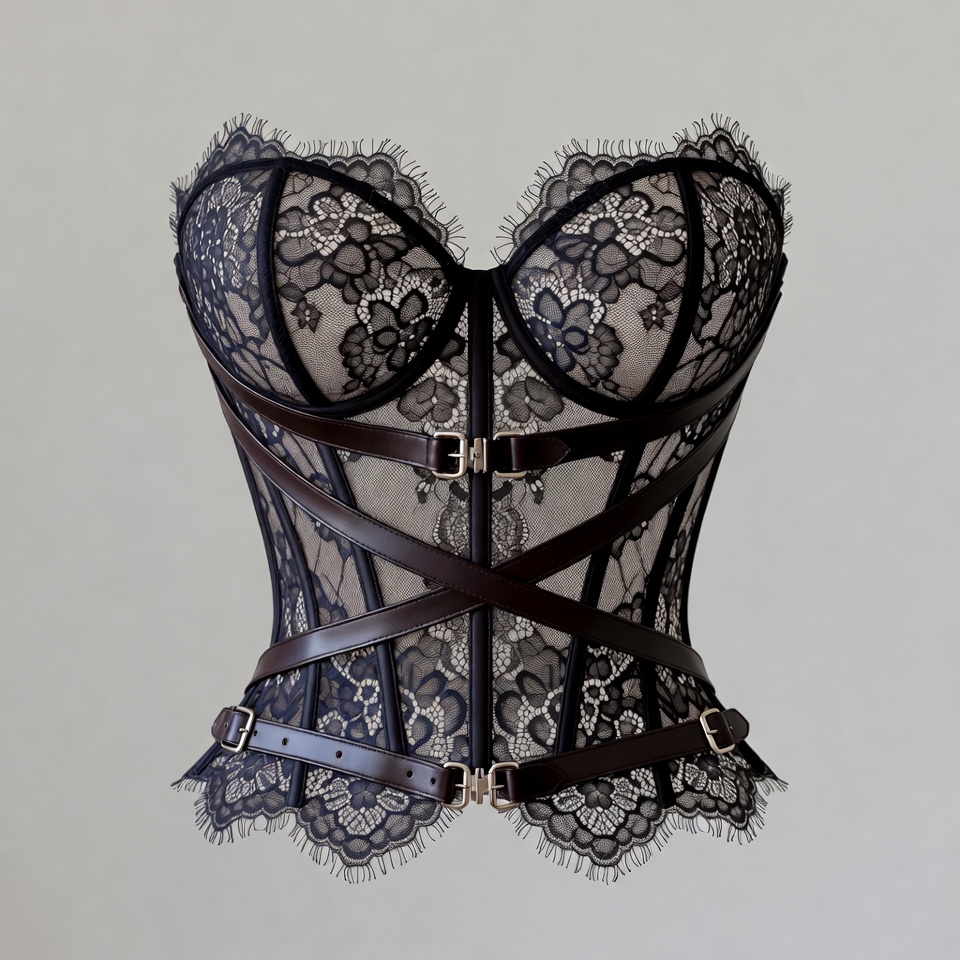 Black Lace Strap Corset Black Lace Strap Corset