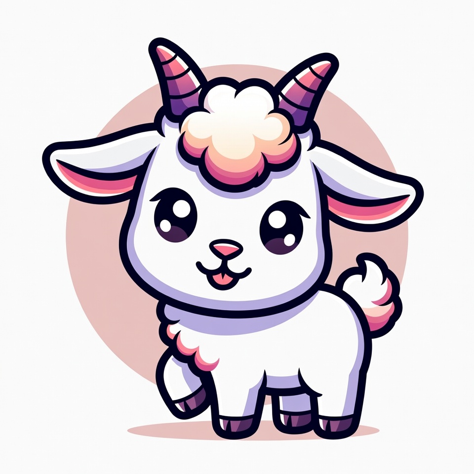 Cute cartoon baby goat Cute cartoon baby goat