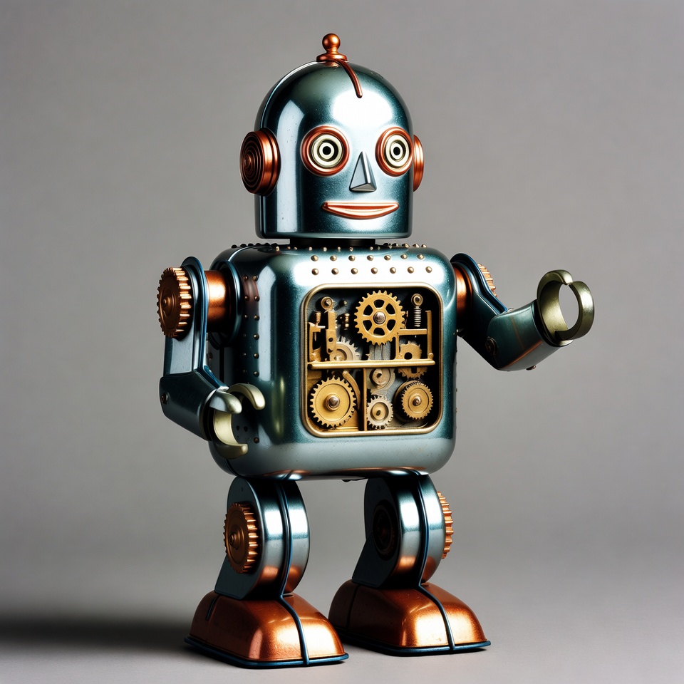 Steampunk Robot with Exposed Gears Steampunk Robot with Exposed Gears