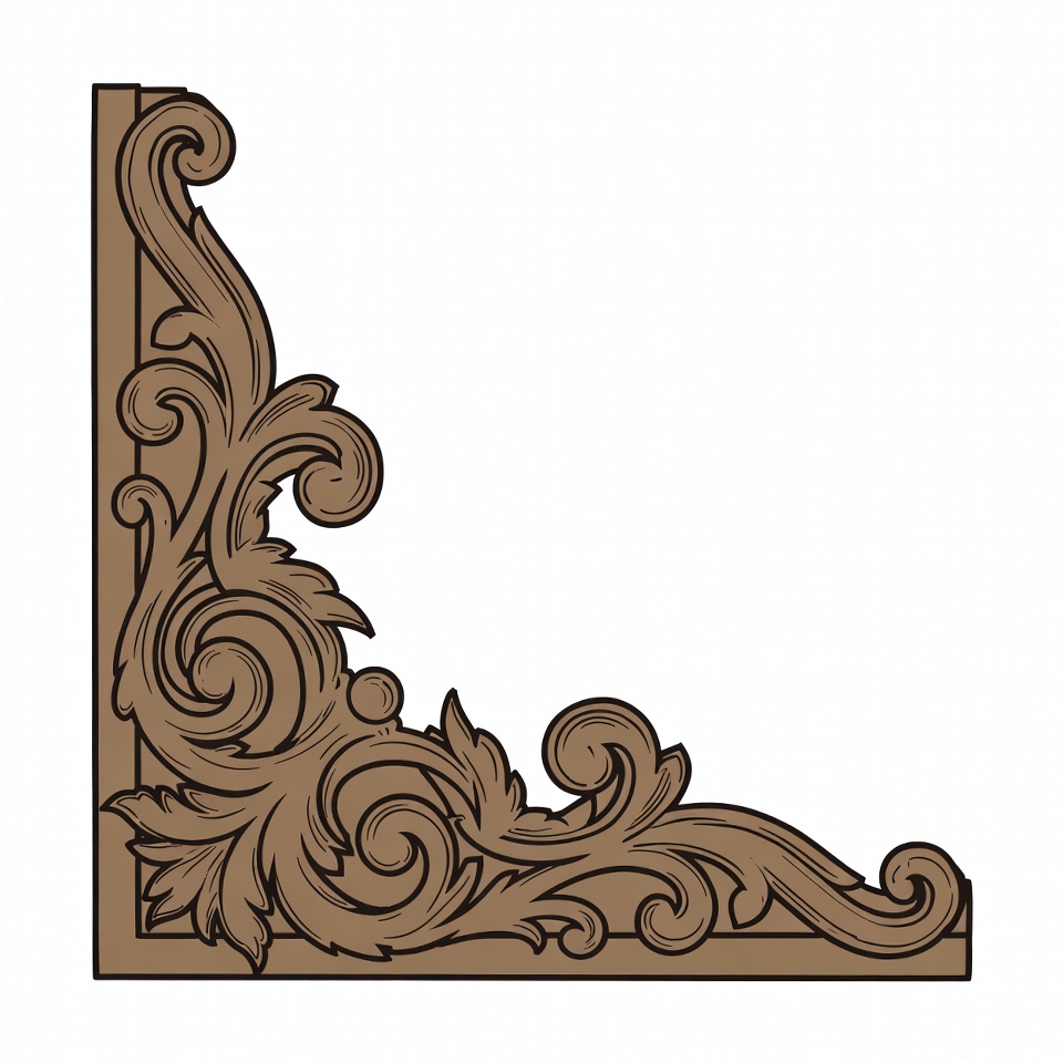 Ornate Brown Corner Border Design Ornate Brown Corner Border Design