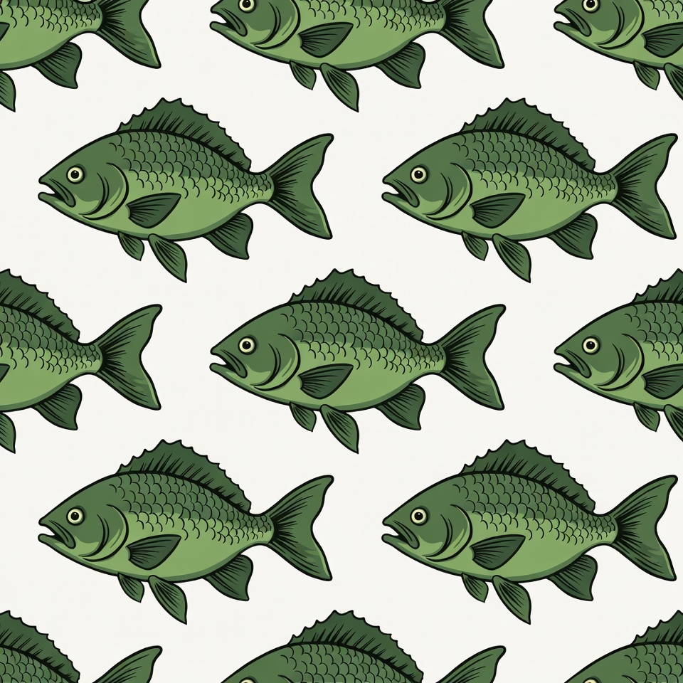 Green Fish Seamless Pattern Green Fish Seamless Pattern