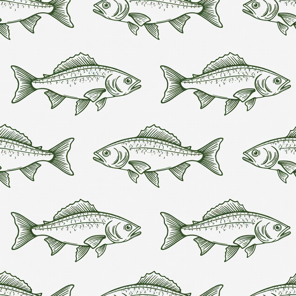 Green Fish Seamless Pattern Green Fish Seamless Pattern