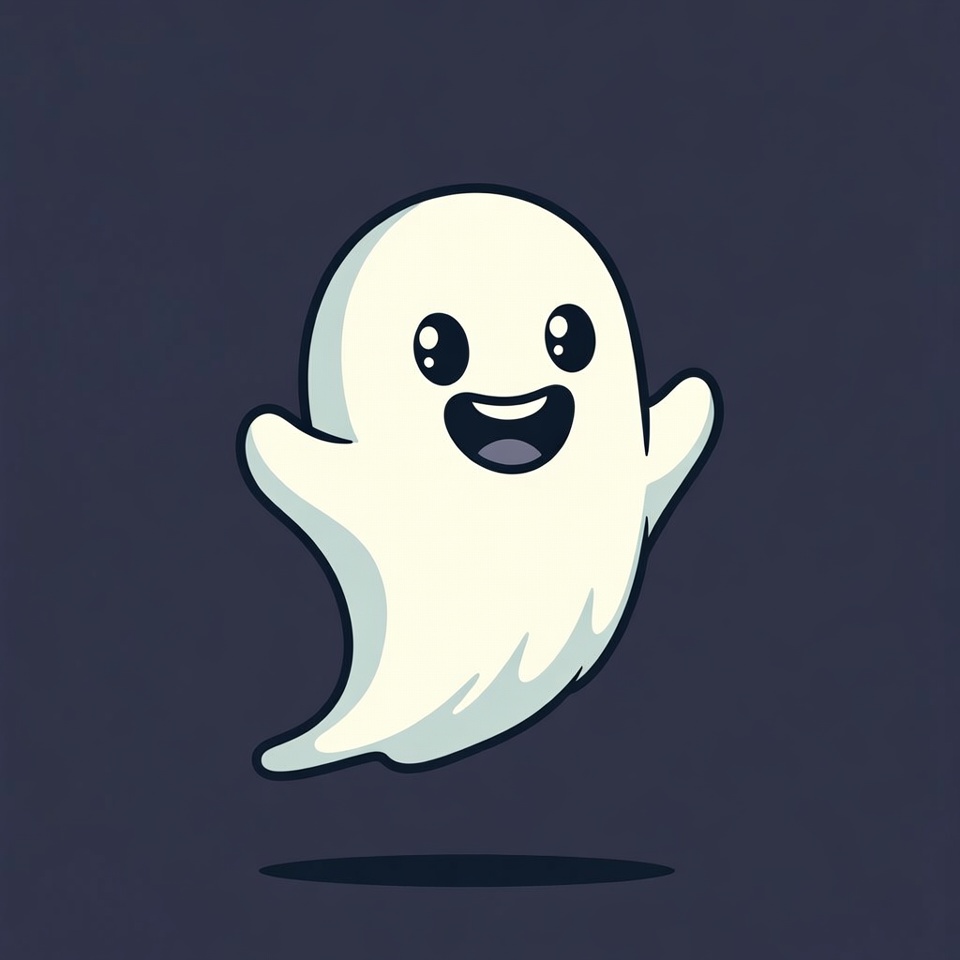 Cute cartoon ghost smiling Cute cartoon ghost smiling