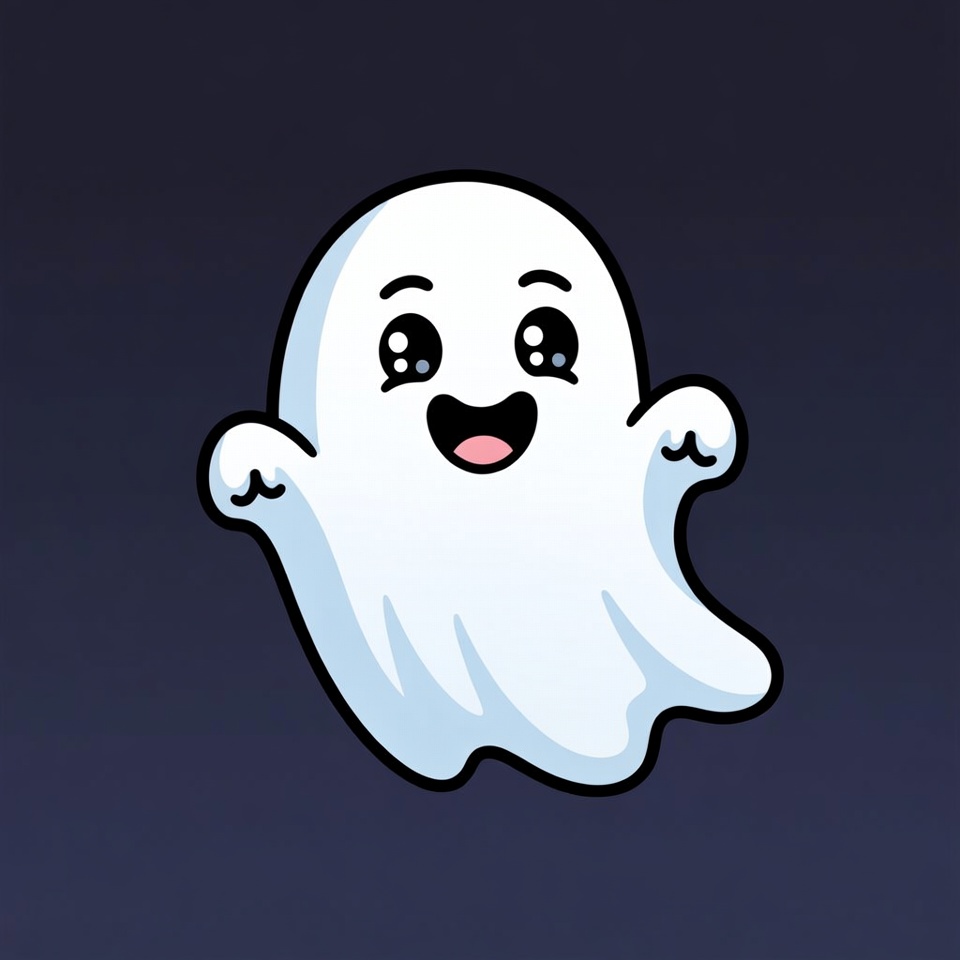 Cute cartoon ghost smiling Cute cartoon ghost smiling