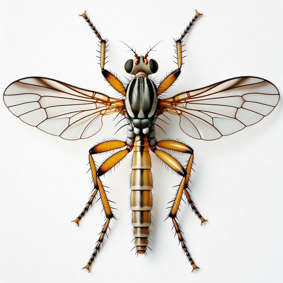 Orange Crane Fly Illustration Orange Crane Fly Illustration