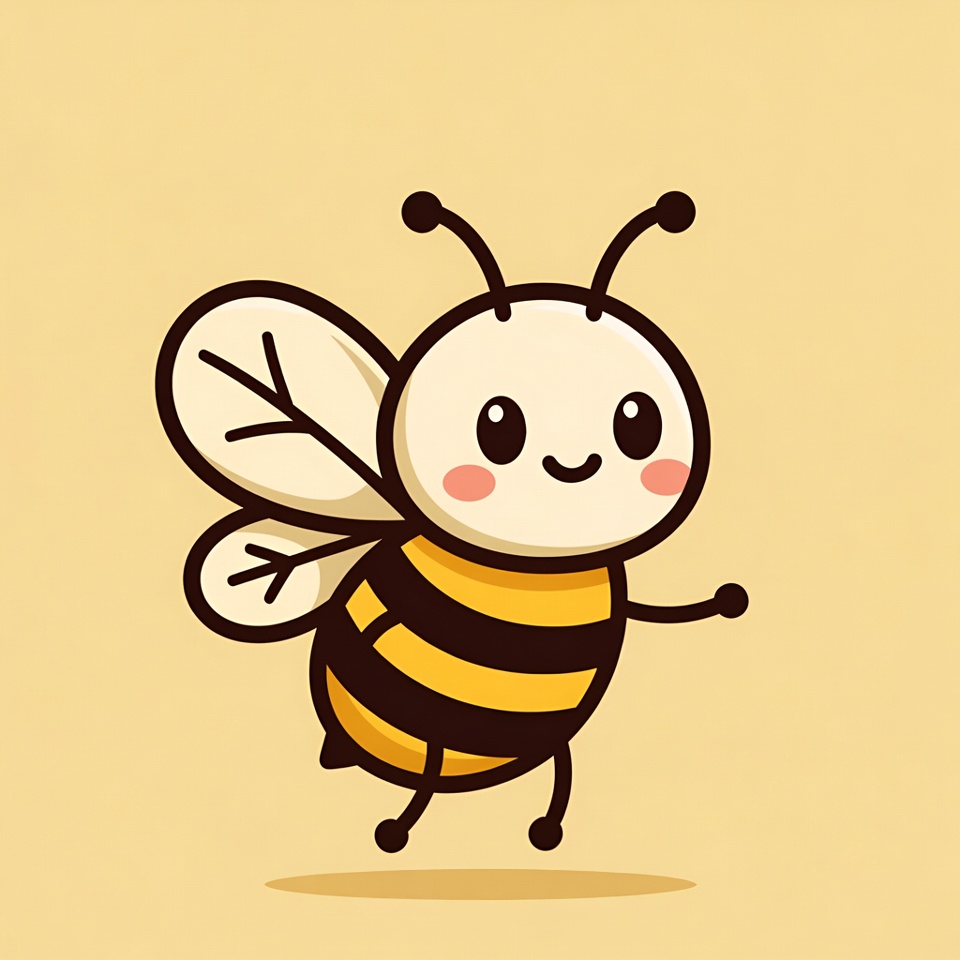 Cute cartoon bee flying Cute cartoon bee flying