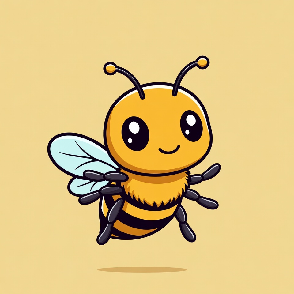 Cute cartoon bee flying Cute cartoon bee flying