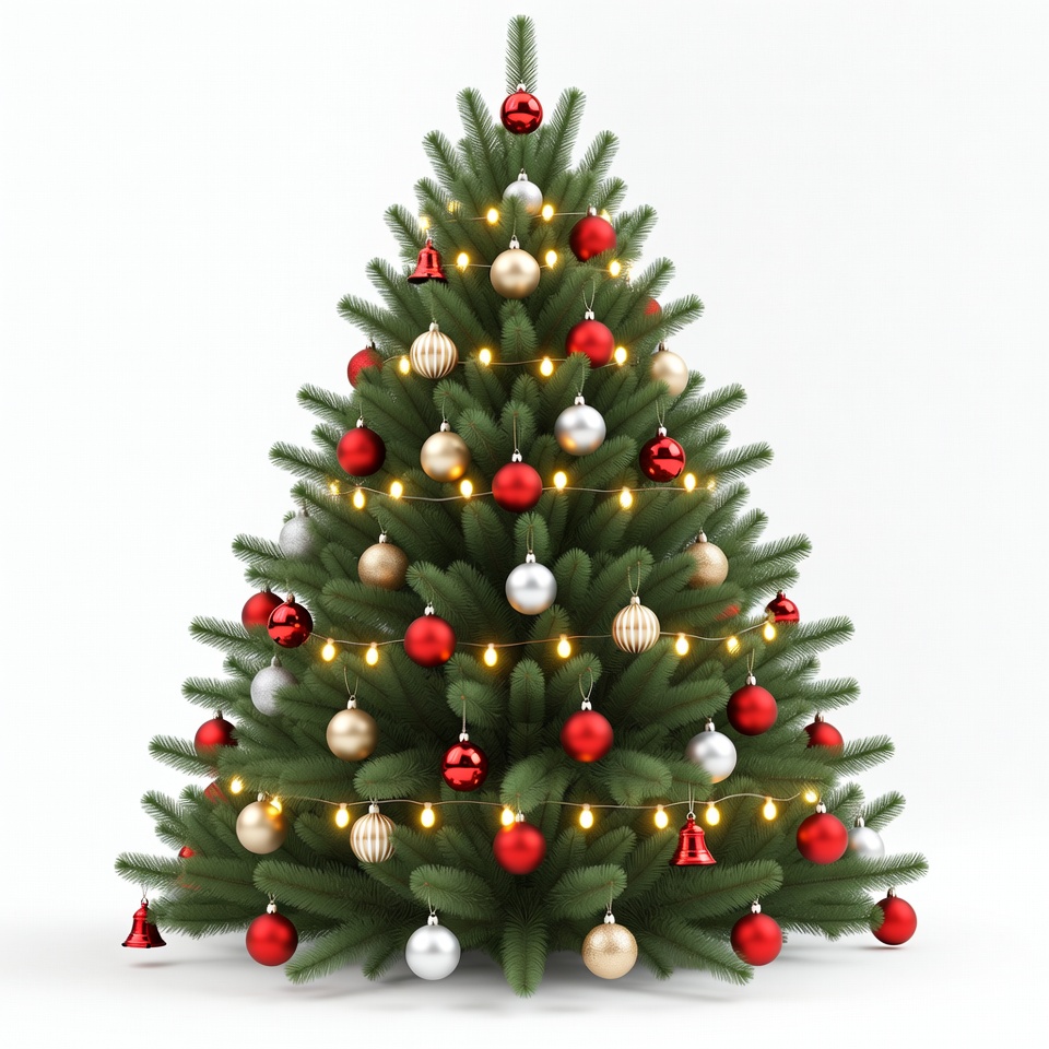 Decorated Christmas Tree with Lights Decorated Christmas Tree with Lights