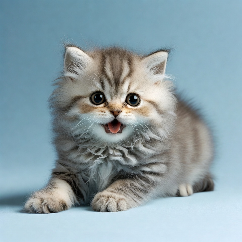 Cute British Shorthair kitten yawning Cute British Shorthair kitten yawning
